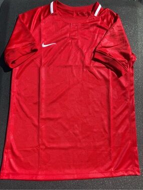 Nike Red Dri-Fit Athletic Top with Black Logo